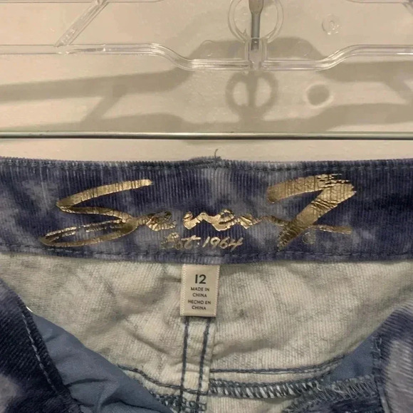 Seven7 Corduroy Ultra HIgh Rise Skinny Pants 12 Tie Dye Ashley Blue Soft Stretch - Picture 5 of 10